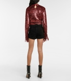 Dodo Bar Or Belted low-rise suede shorts