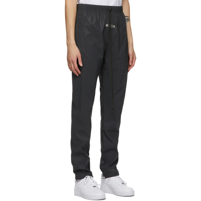 Black reflective cheap track pants