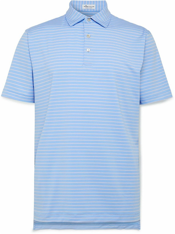 Photo: Peter Millar - Drum Striped Tech-Jersey Golf Polo Shirt - Blue