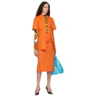 Kwaidan Editions Orange Poplin Pencil Skirt