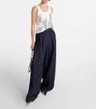 Xu Zhi Beaded ribbed-knit tank top