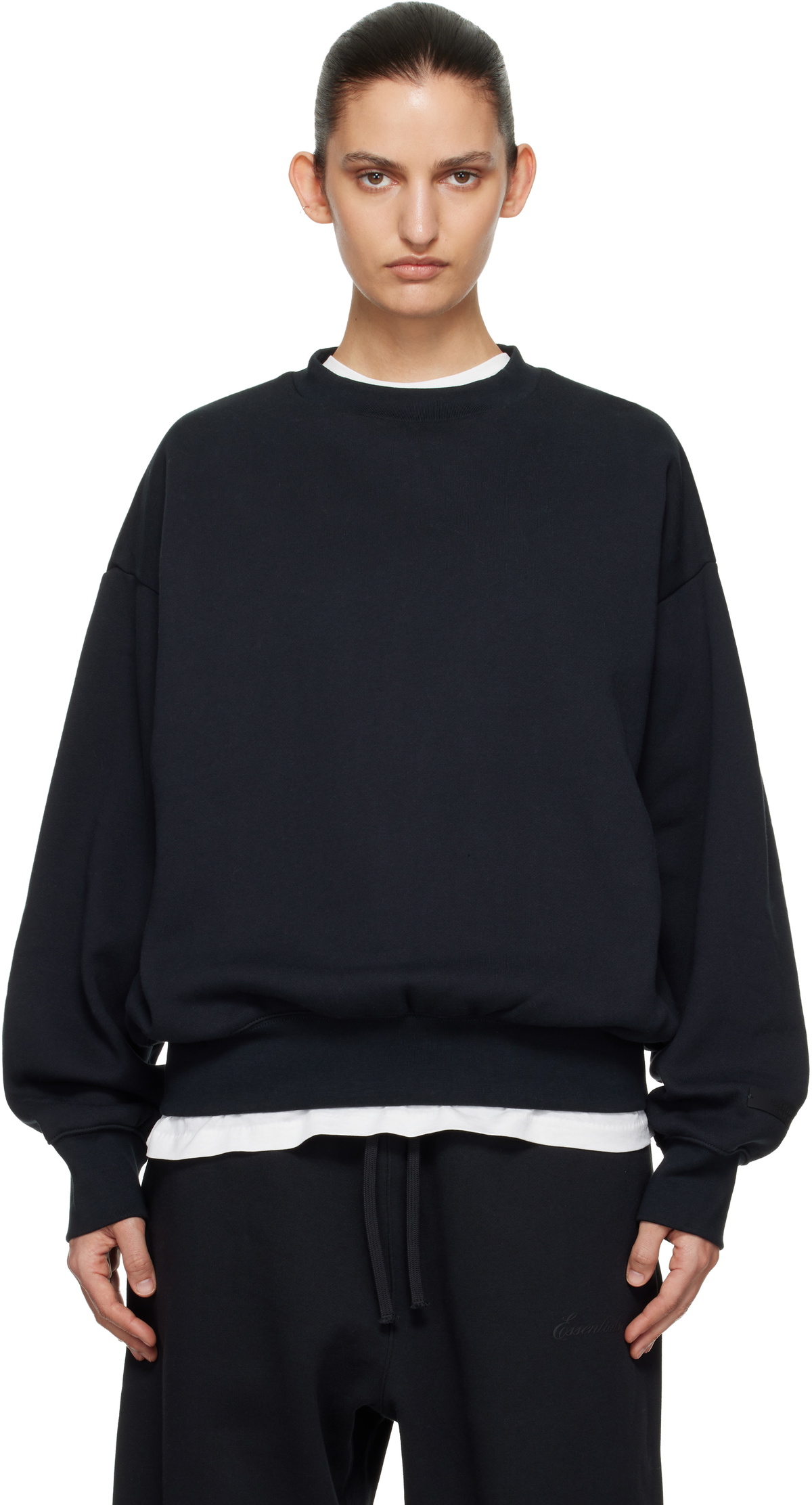 Fear of God ESSENTIALS Black Classic Crewneck Sweatshirt