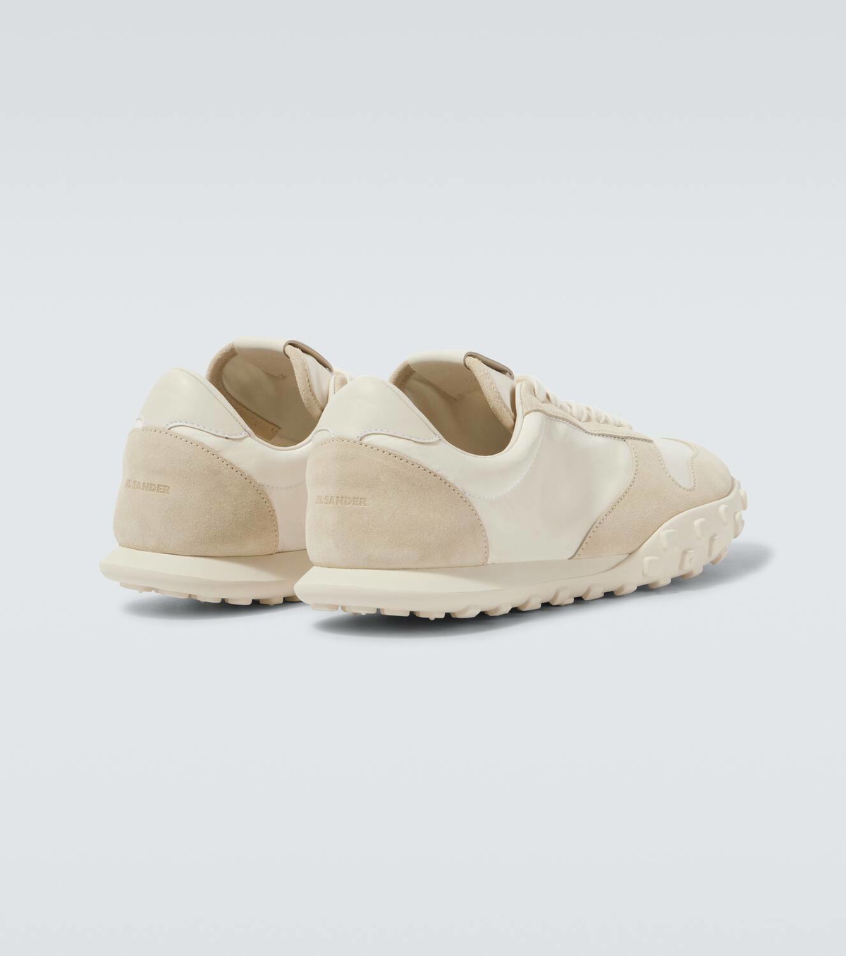スニーカー Jil Sander White Leather And Suede Moon Snea Moon suede-trimmed sneakers in neutrals - Jil Sander | Mytheresa