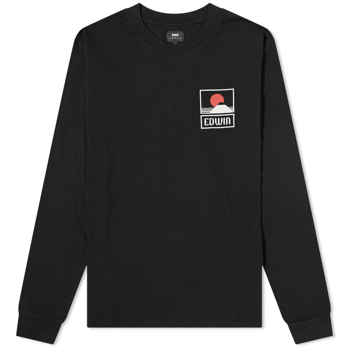 Photo: Edwin Men's Long Sleeve Sunset on Mt. Fuji T-Shirt in Ebony