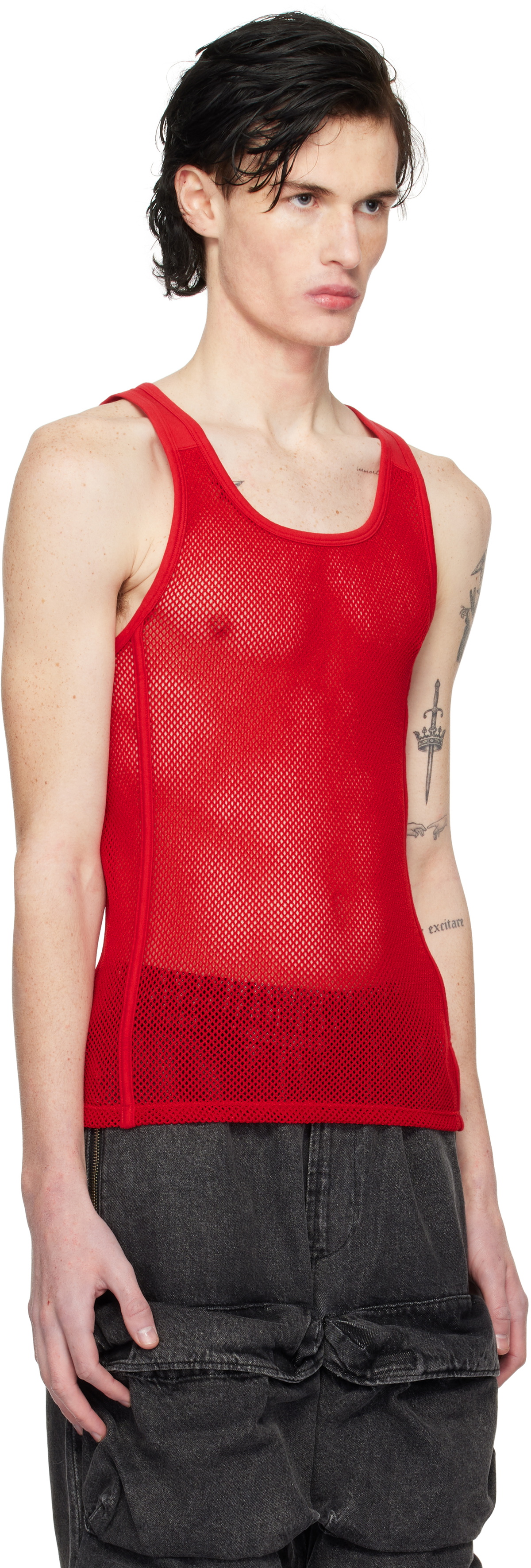 Diesel Red Savage X Fenty Edition String-And-Lace-Sleep Tank Top