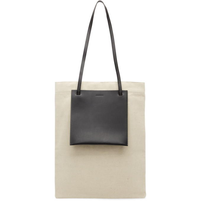 Photo: Jil Sander Off-White and Black Pocket Flat Shopper Tote