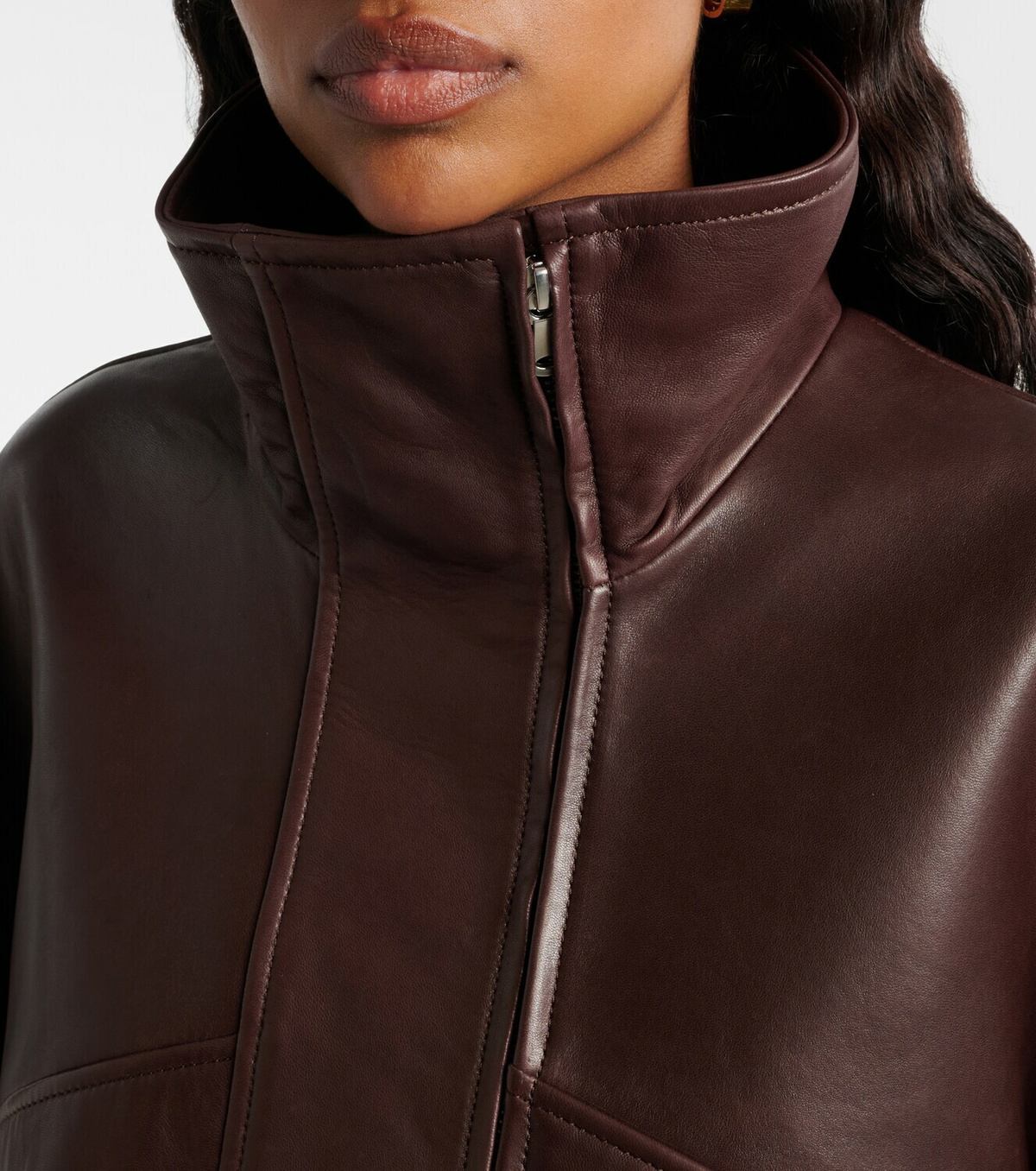 Nour Hammour Roland leather bomber jacket