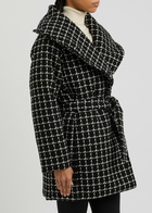 Varley Milla Checked Wool-blend Wrap Jacket Black
