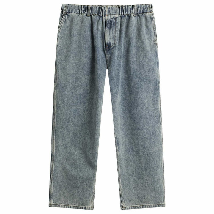 Photo: YESEYESEE Women's Comfy Denim Carpenter Pants in Light Indigo