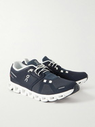 ON - Cloud 5 Rubber-Trimmed Mesh Sneakers - Blue