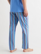 CALVIN KLEIN UNDERWEAR - Striped Cotton Pyjama Trousers - Blue