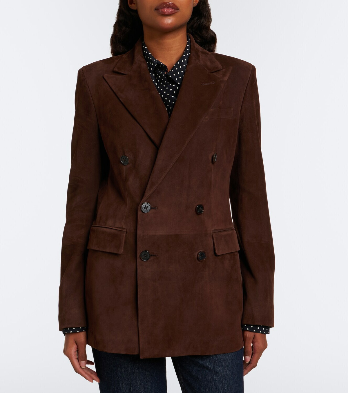 Ralph Lauren Collection Ramona double-breasted suede blazer