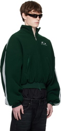 Balenciaga Green Loop Sports Icon Round Zip-Up Jacket