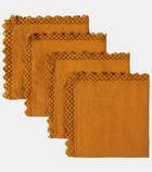 Once Milano Set of 4 macramé linen napkins