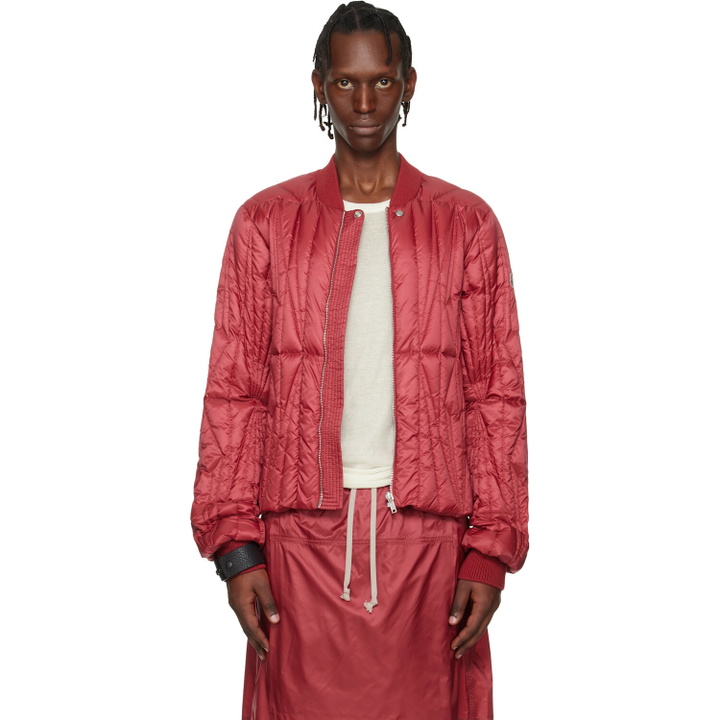 Photo: Rick Owens Moncler + Rick Owens Red Geocamo Flight Jacket
