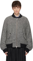 Dries Van Noten Gray Loose Fit Bomber Jacket