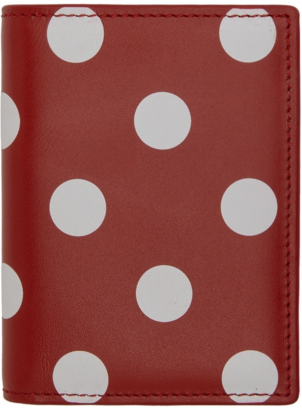 Photo: COMME des GARÇONS WALLETS Red & White Dots Leather Wallet