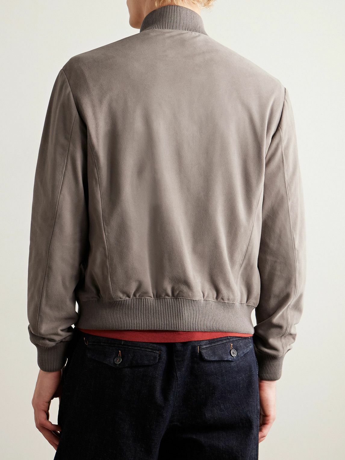 Altea - Lennox Suede Bomber Jacket - Brown