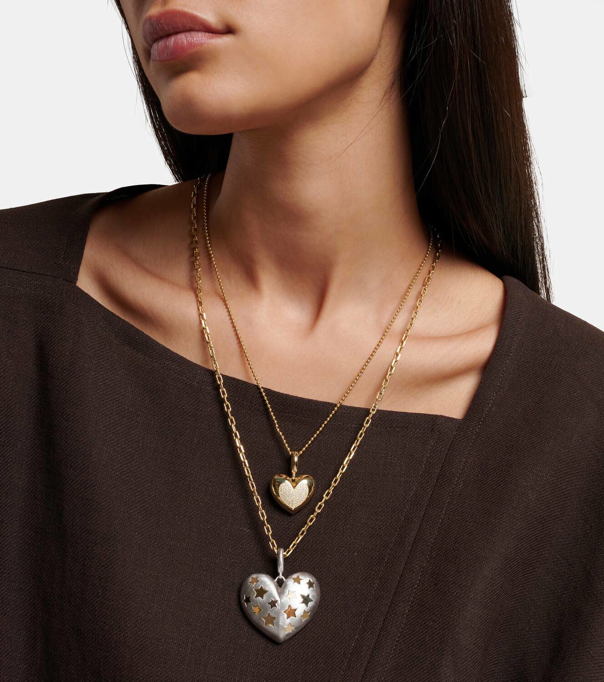 Lauren Rubinski Elliot Paulette 14kt white and yellow gold necklace