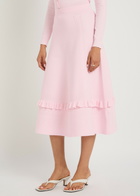 Needle & Thread Pointelle Stretch-knit Midi Skirt Pink