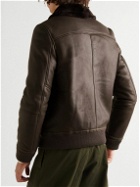 Yves Salomon - Shearling-Lined Leather Jacket - Brown