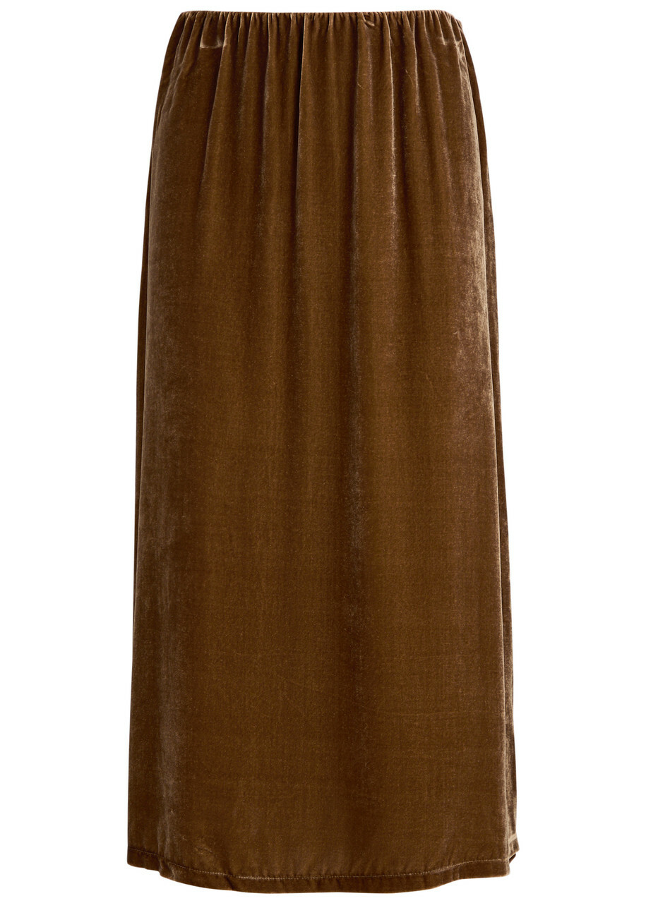 BY Malene Birger Boshan Velvet Midi Skirt Brown