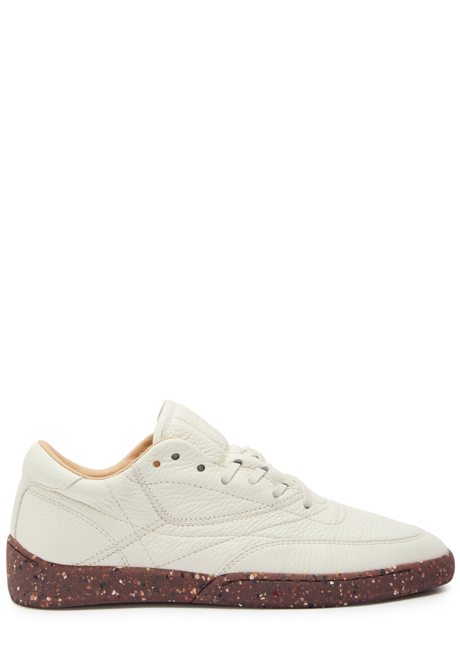 Gabriela Hearst Ohio Grained Leather Sneakers Ivory