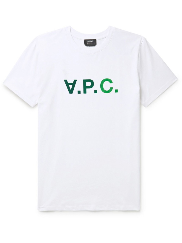 Photo: A.P.C. - VPC Logo-Flocked Cotton-Jersey T-Shirt - White