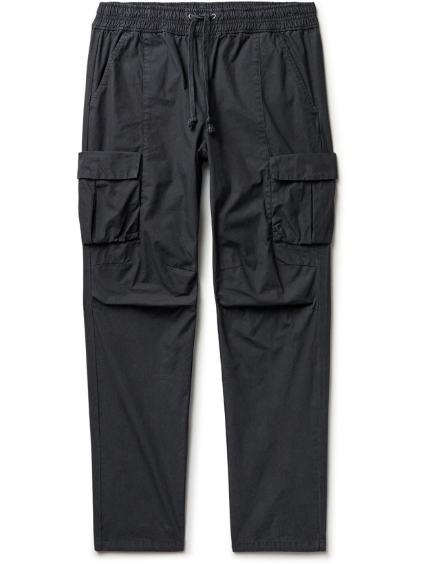 Photo: John Elliott - Straight-Leg Cotton Drawstring Cargo Trousers - Black