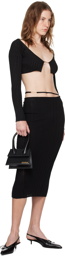 JACQUEMUS Black Les Classiques 'La jupe Pralù' Midi Skirt