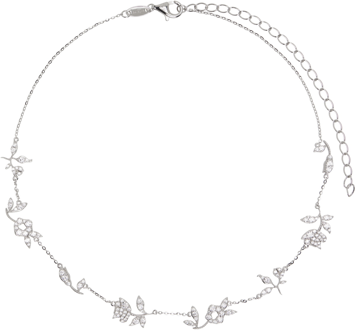 SHUSHU/TONG Silver YVMIN Edition Zircon Floral Choker Shushu/Tong