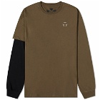 Acronym Men's 100% Organic Cotton Long Sleeve T-shirt in Raf Green/Black