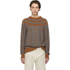 Dries Van Noten Brown and Grey Nepal Sweater