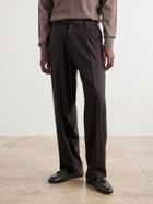 Boglioli - Straight-Leg Pleated Virgin Wool Suit Trousers - Brown