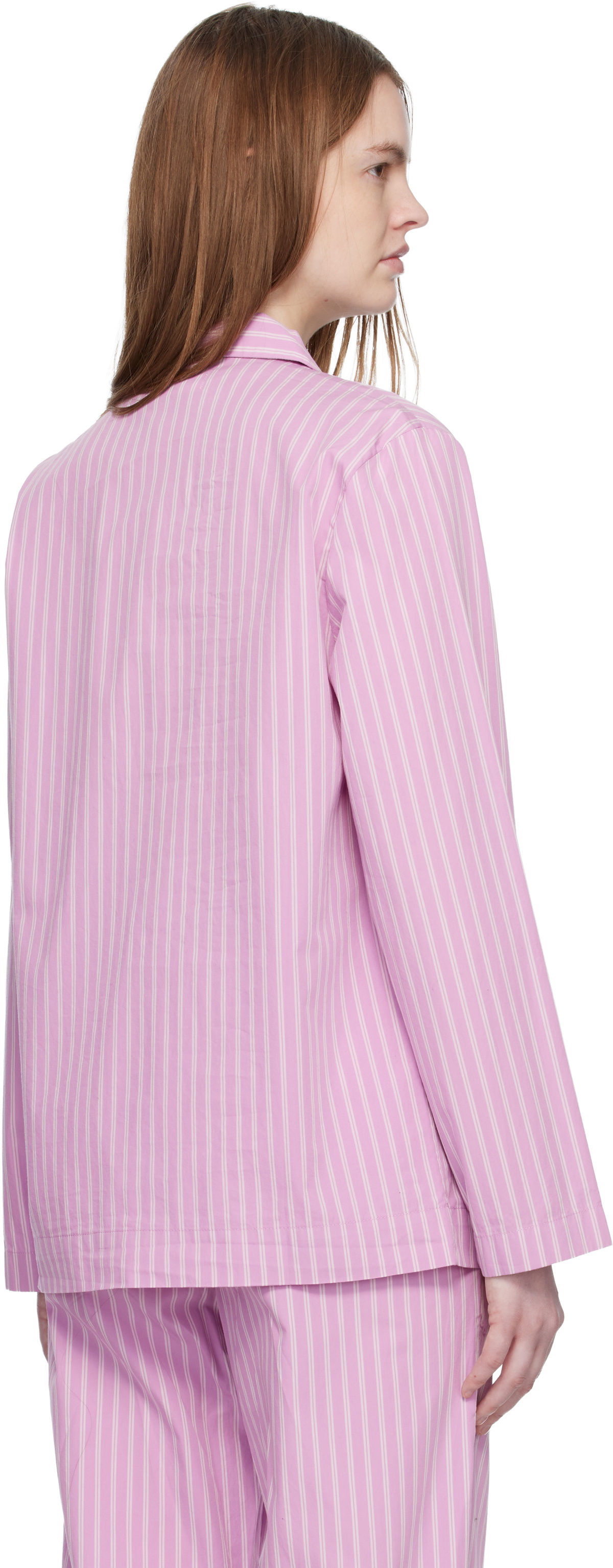 Tekla Pink Long-Sleeved Pyjama Shirt