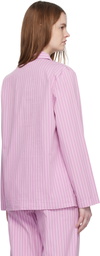 Tekla Pink Long-Sleeved Pyjama Shirt