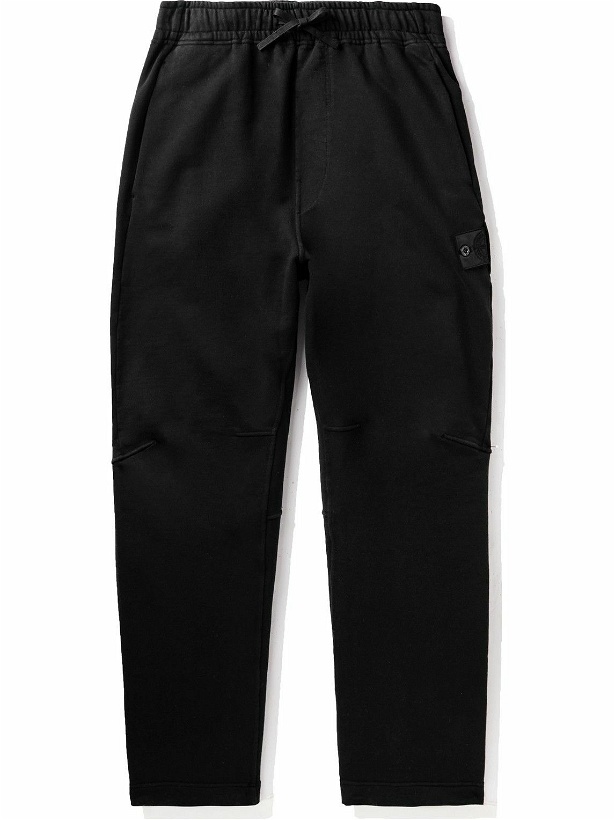 Photo: Stone Island Shadow Project - Straight-Leg Logo-Appliquéd Cotton-Jersey Sweatpants - Black