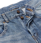 Saint Laurent - Skinny-Fit 17cm Hem Distressed Denim Jeans - Blue