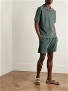 Hartford - Straight-Leg Cotton-Blend Terry Drawstring Bermuda Shorts - Gray