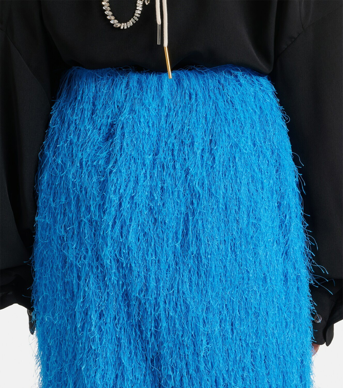 Dries Van Noten Fringed midi skirt