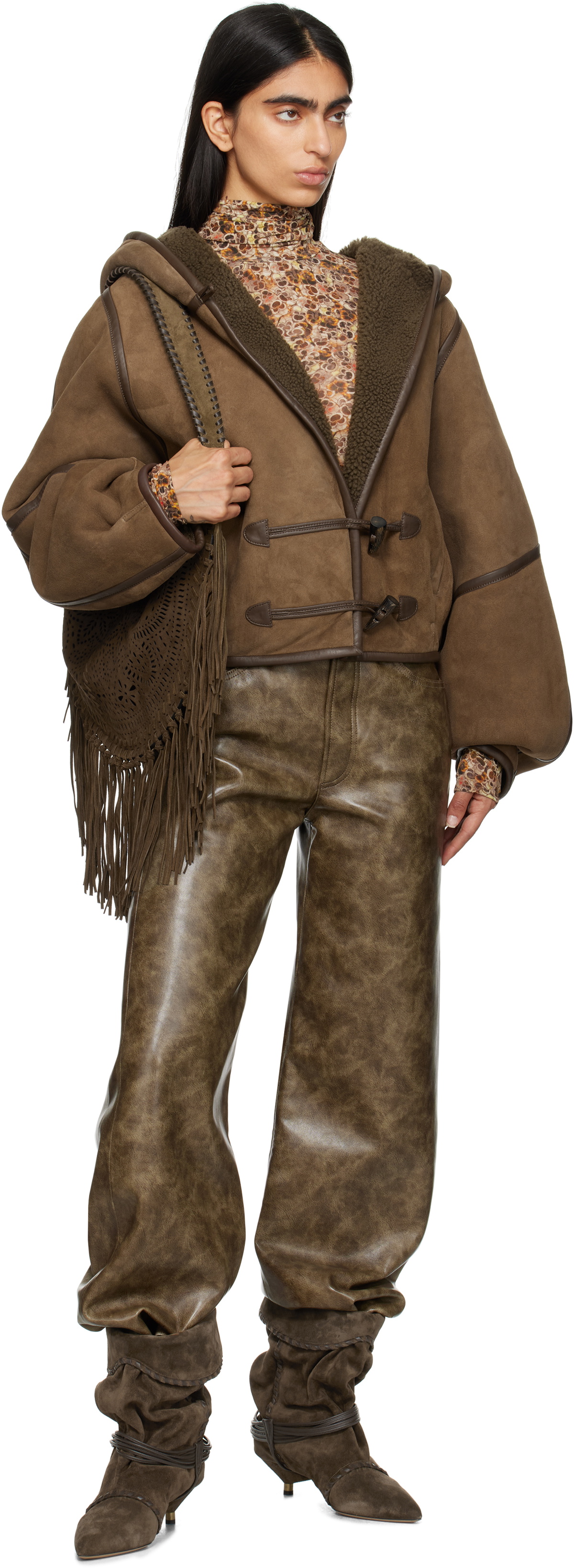 Isabel Marant Khaki Amiel Shearling Jacket