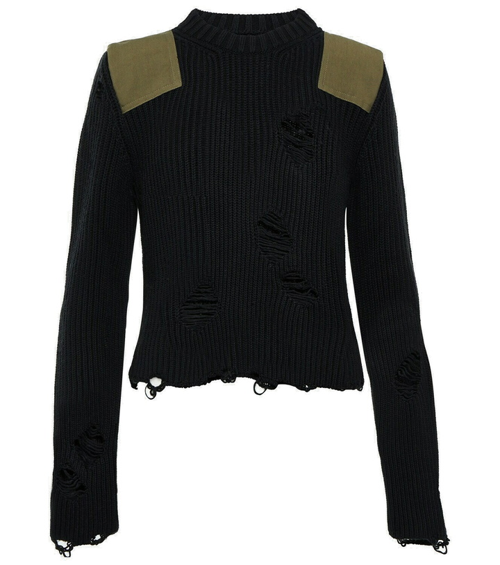Photo: MM6 Maison Margiela Distressed cotton and wool sweater