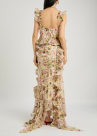 Marques' Almeida Floral-printed Chiffon Maxi Dress Multicoloured
