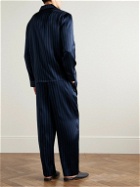 Derek Rose - Brindisi 92 Striped Silk-Satin Pyjama Set - Blue