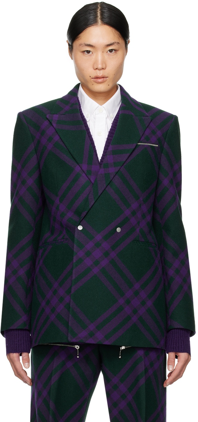 Photo: Burberry Green & Purple Check Blazer