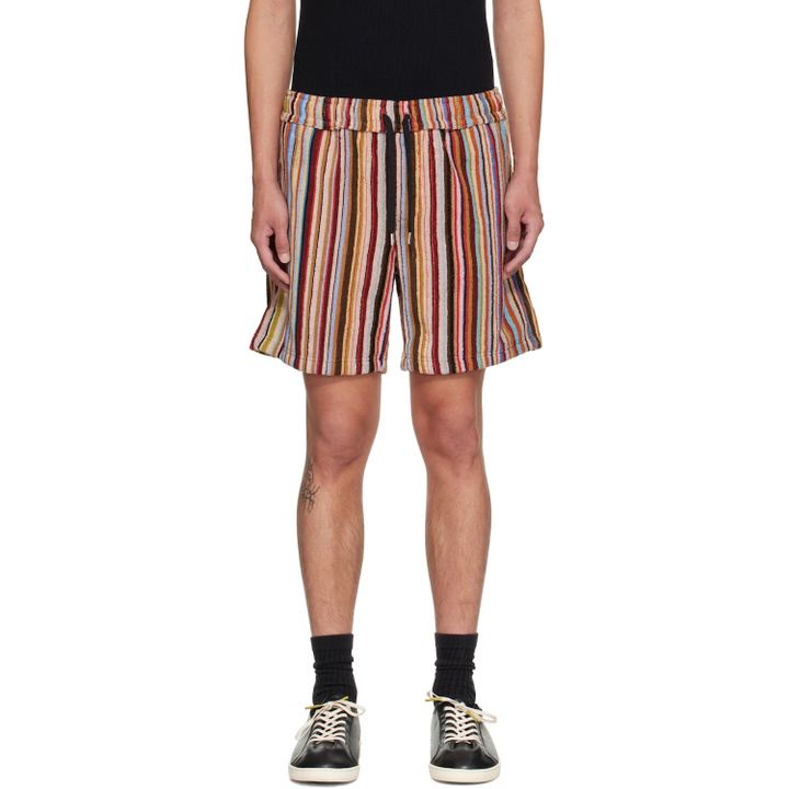 Photo: Paul Smith Multicolor 'Signature Stripe' Towelling Lounge Shorts