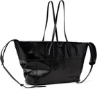 Balmain Black Track Zip Shiny Calfskin Tote