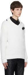 Ernest W. Baker White V-Neck Polo