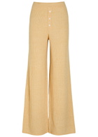 Guest In Residence Everywear Wide-leg Cashmere and Linen-blend Trousers Yellow