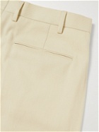 ERMENEGILDO ZEGNA - Pleated Stretch Cotton-Twill Trousers - Neutrals